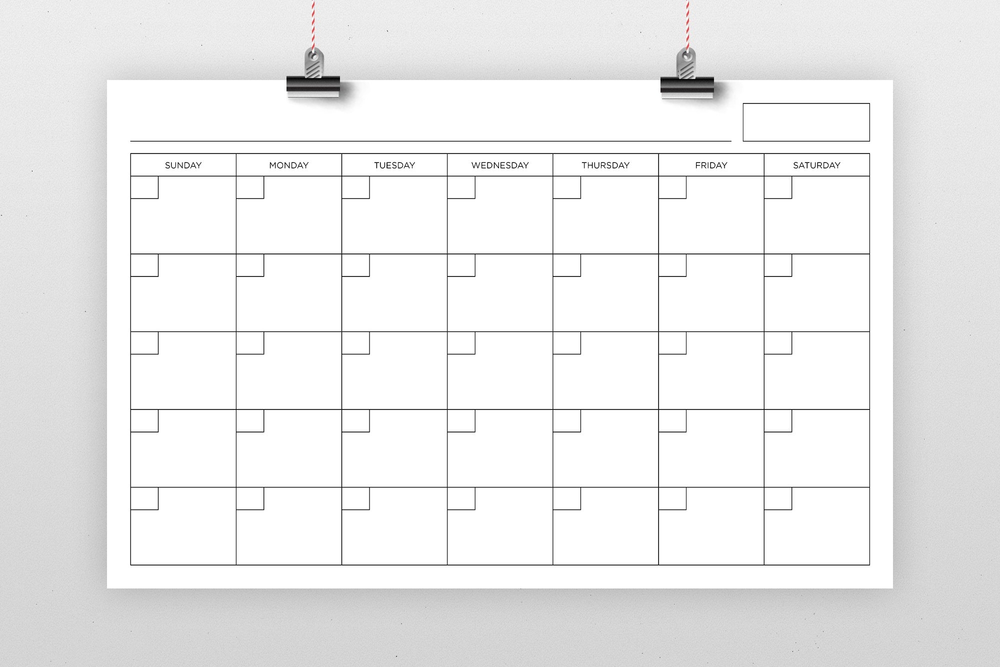 11x17 Inch Blank Calendar