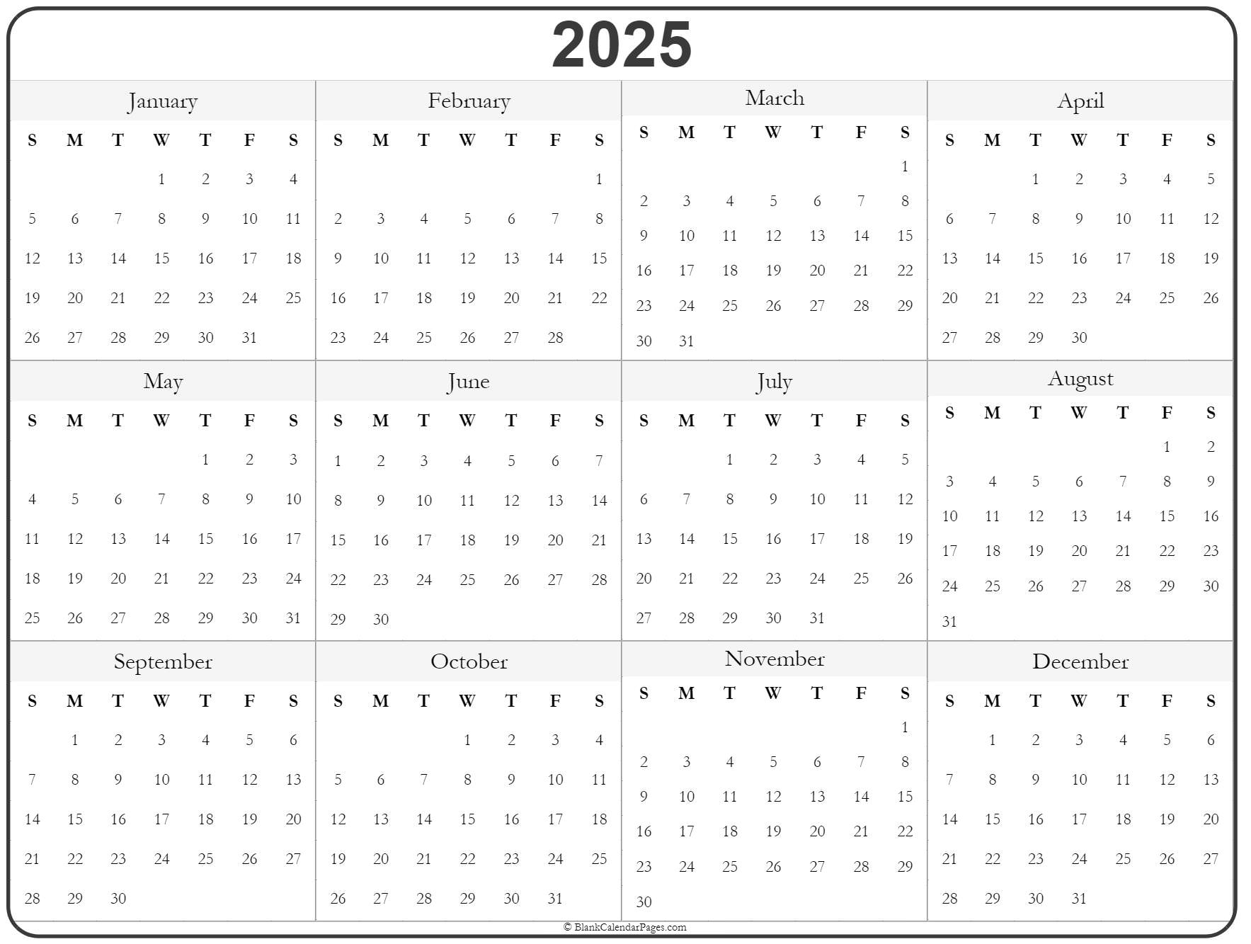 2025 Calendar Printable Pdf 2024 Calendar Printable
