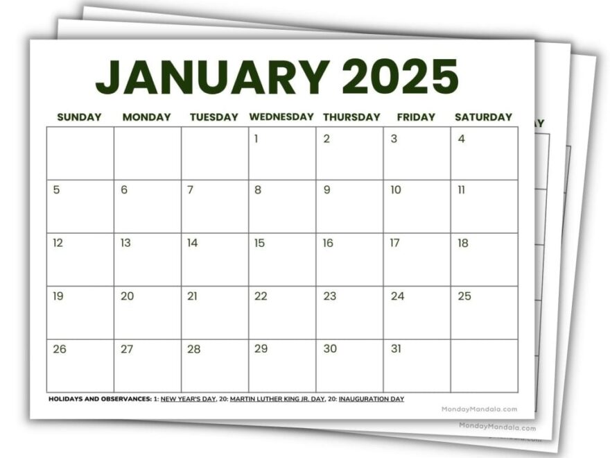 2025 Printable Calendars 56 Free PDF Printables