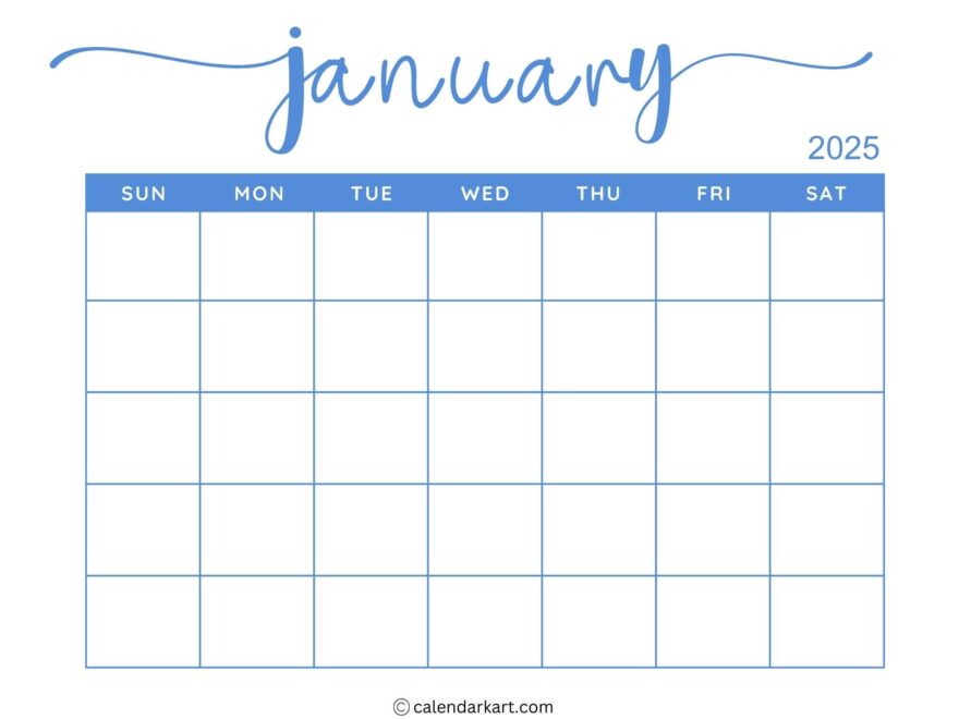 40 Printable January 2025 Calendars Free Pdf Calendarkart