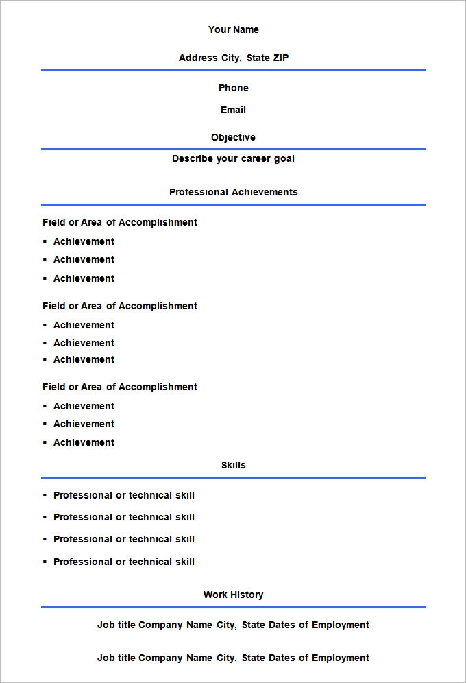 48 Blank Resume Templates DOC PDF