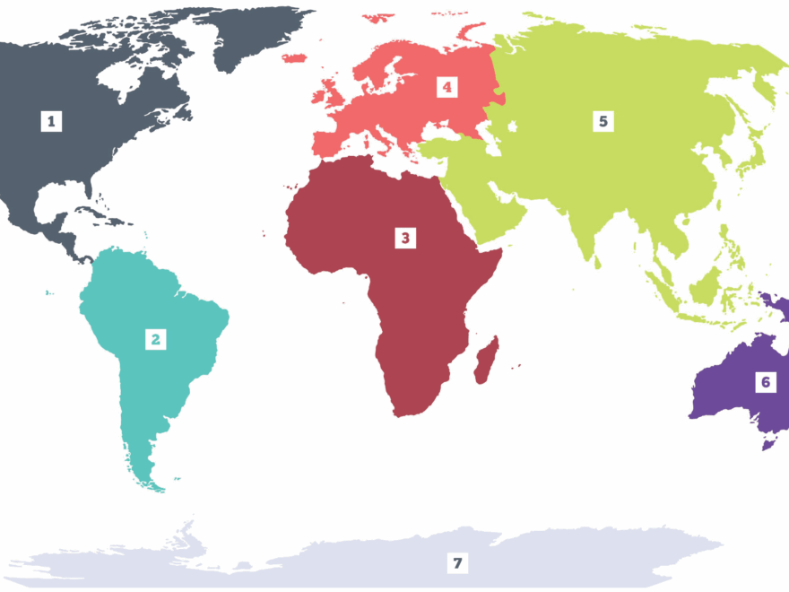 An A4 Map Of The World s Continents Available In Two Versions