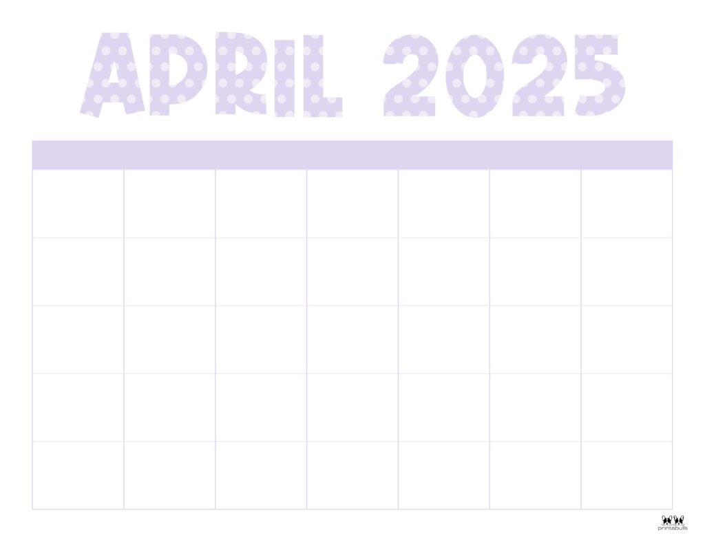 April 2025 Calendars 107 FREE Printables Printabulls