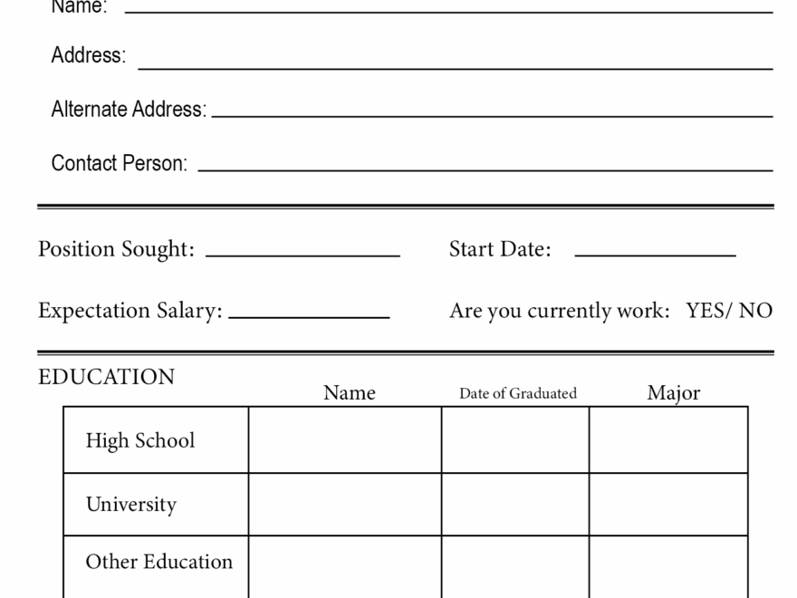Blank Application For Employment 10 Free PDF Printables Printablee