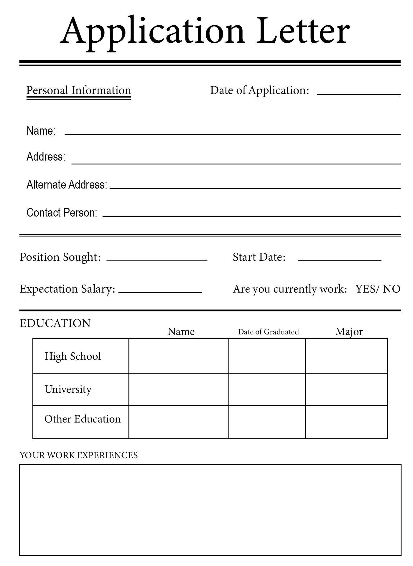 Blank Application For Employment 10 Free PDF Printables Printablee