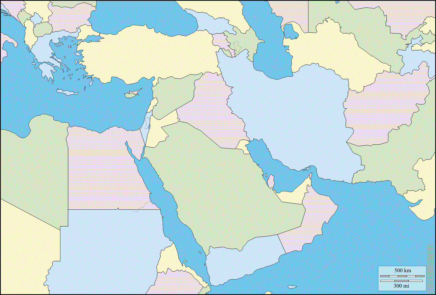 Blank Asia Map Printable