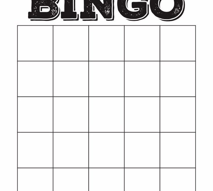 Blank Bingo Card 4x4 Printable Free Templates