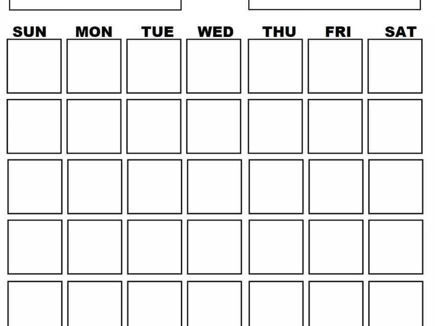 Blank Calendar Template Printable 2025 Caitlyn L Loche