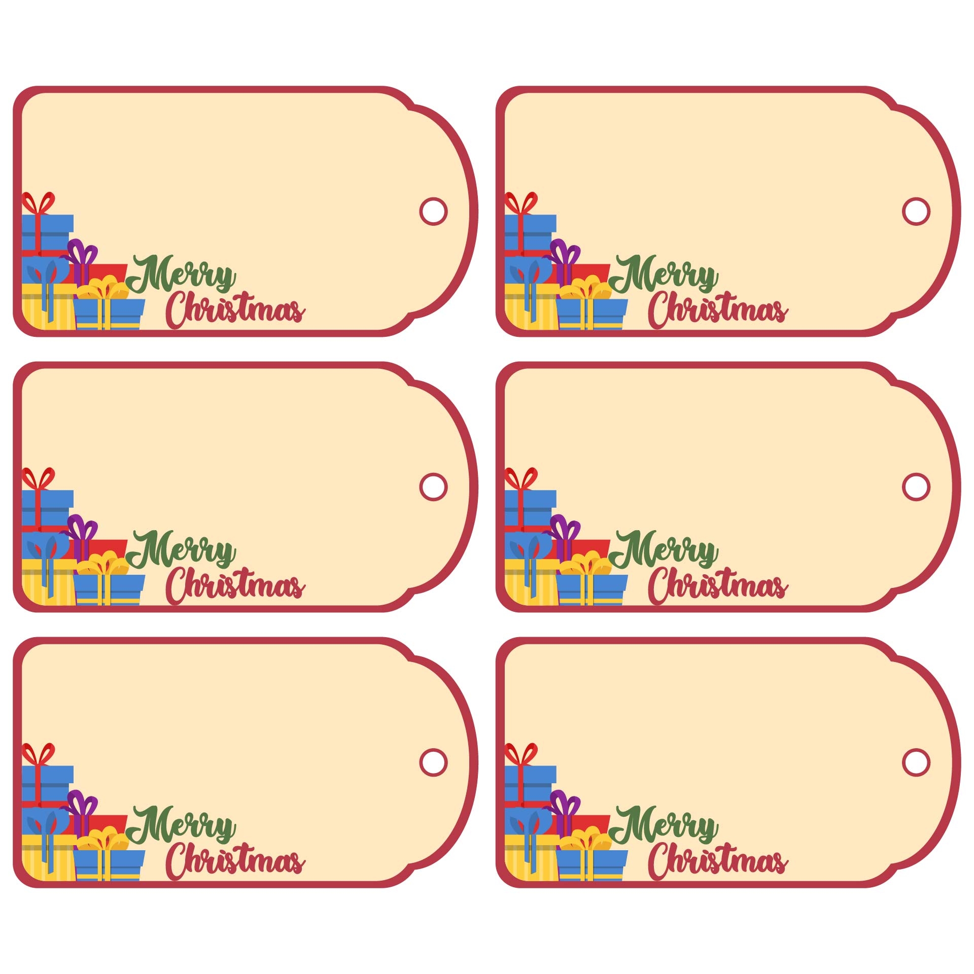 Blank Christmas Tags 14 Free PDF Printables Printablee