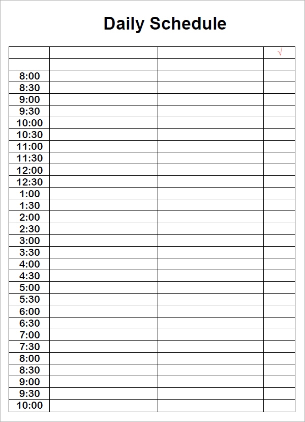 Blank Daily Schedule 6 Free PDF Printables Printablee