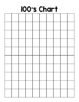 Blank Hundreds Chart By The Bumbling Bee Teachers Pay Teachers
