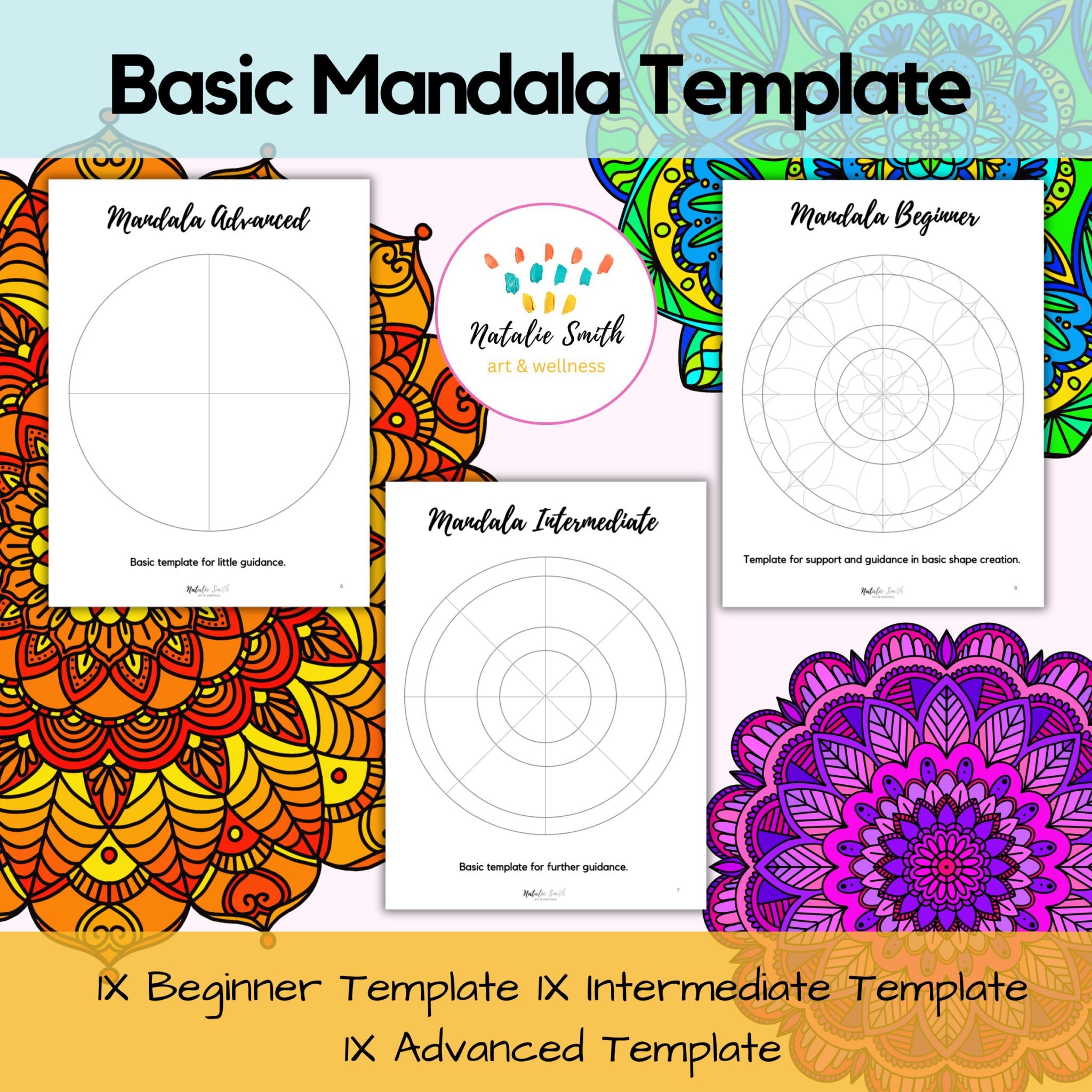Blank Mandala Template Printable PDF Teacha 