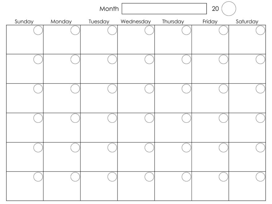 Blank Monthly Calendar Template Free Printable Calendar Templates