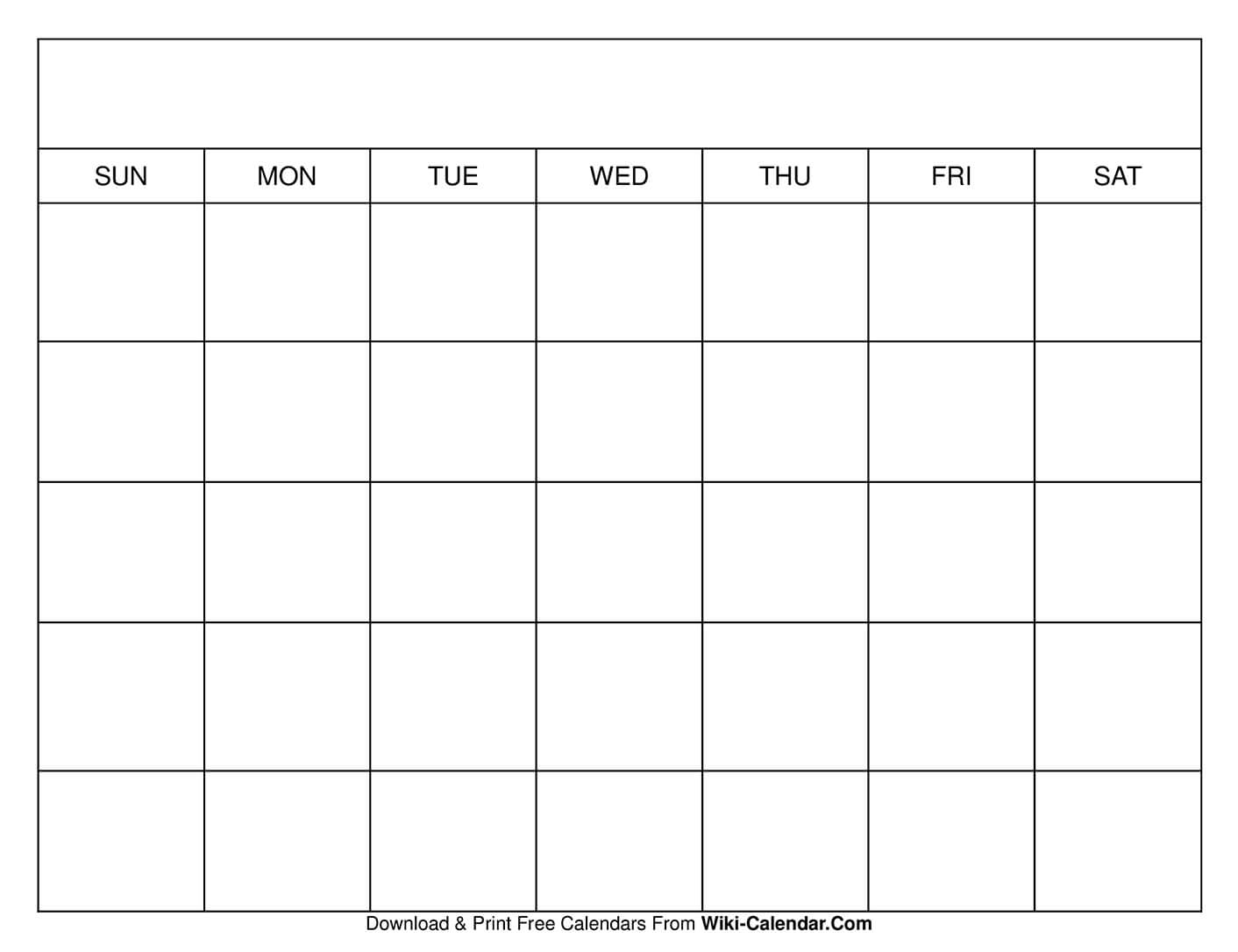 Calendar Template Blank Printable