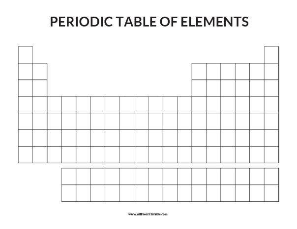 Blank Periodic Table Free Printable