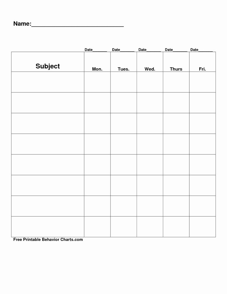 Blank Printable Chart Templates Printable Free Templates