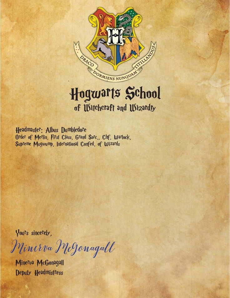 Blank Printable Hogwarts Letter Printable Vocabulary Flashcards