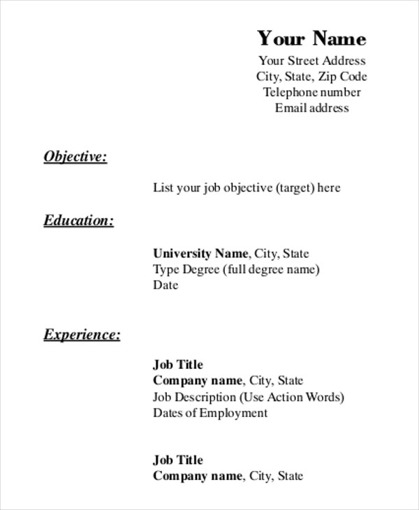 Blank Resume Template Printable Shop Fresh