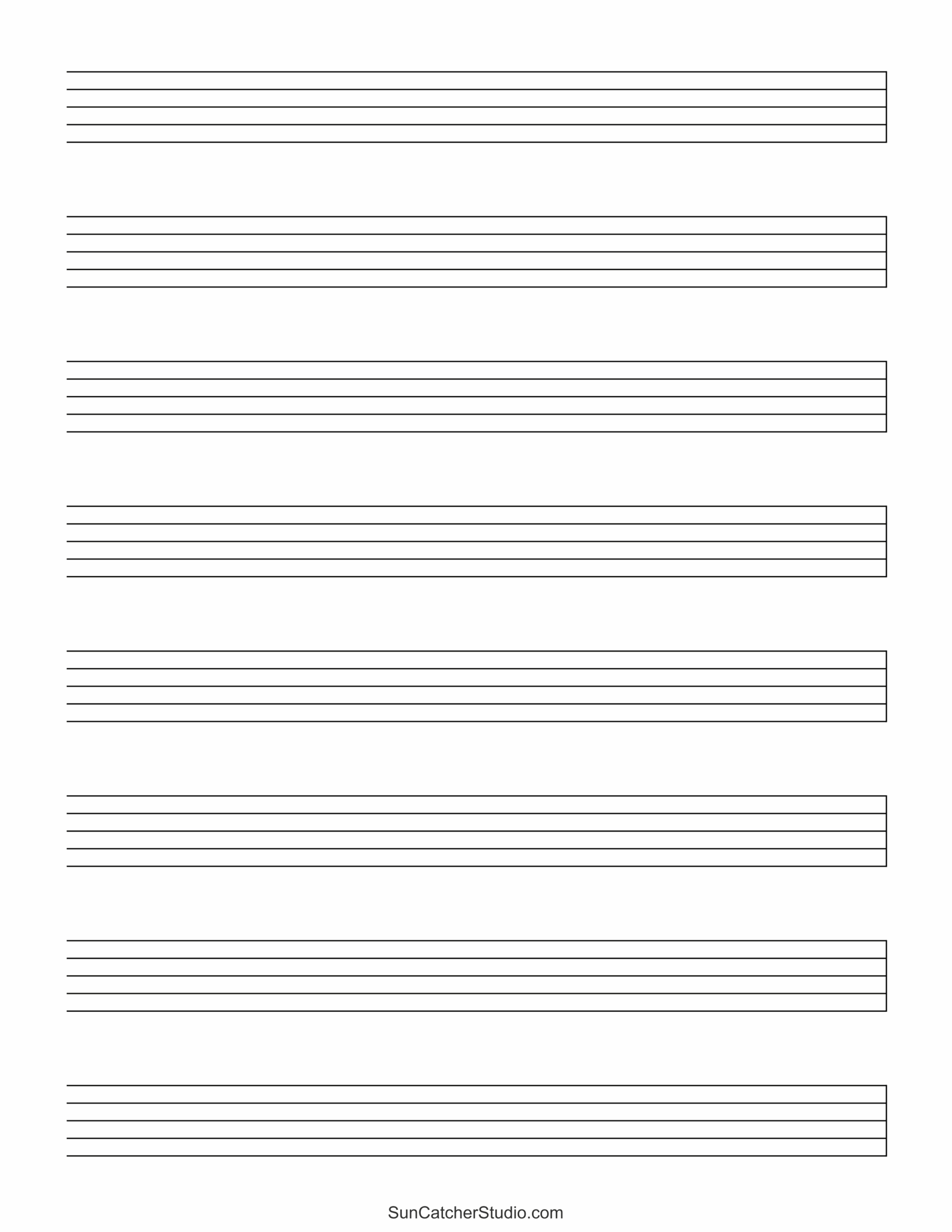 Blank Sheet Music Free Printable Staff Paper DIY Projects Patterns 