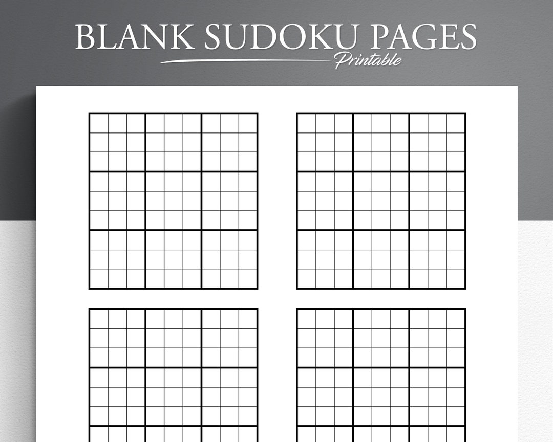 Blank Sudoku Pages Printable Blank Sudoku Sudoku Grid Sudoku 