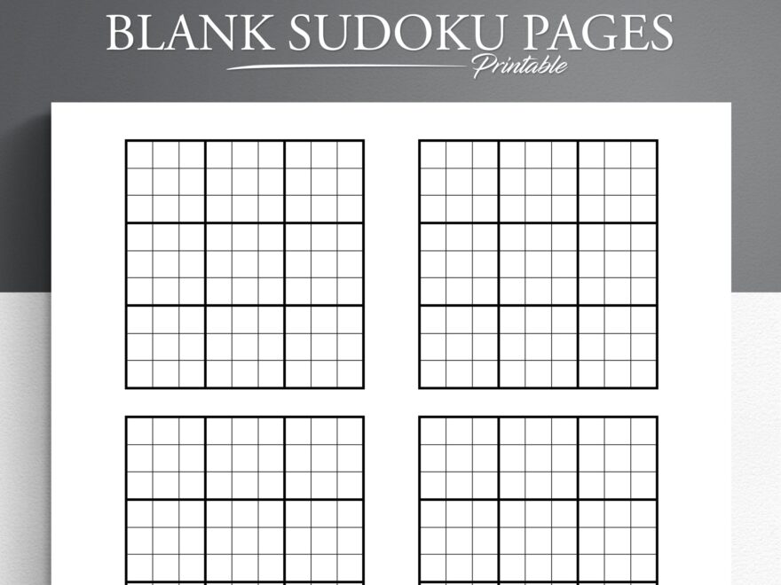 Blank Sudoku Pages Printable Blank Sudoku Sudoku Grid Sudoku