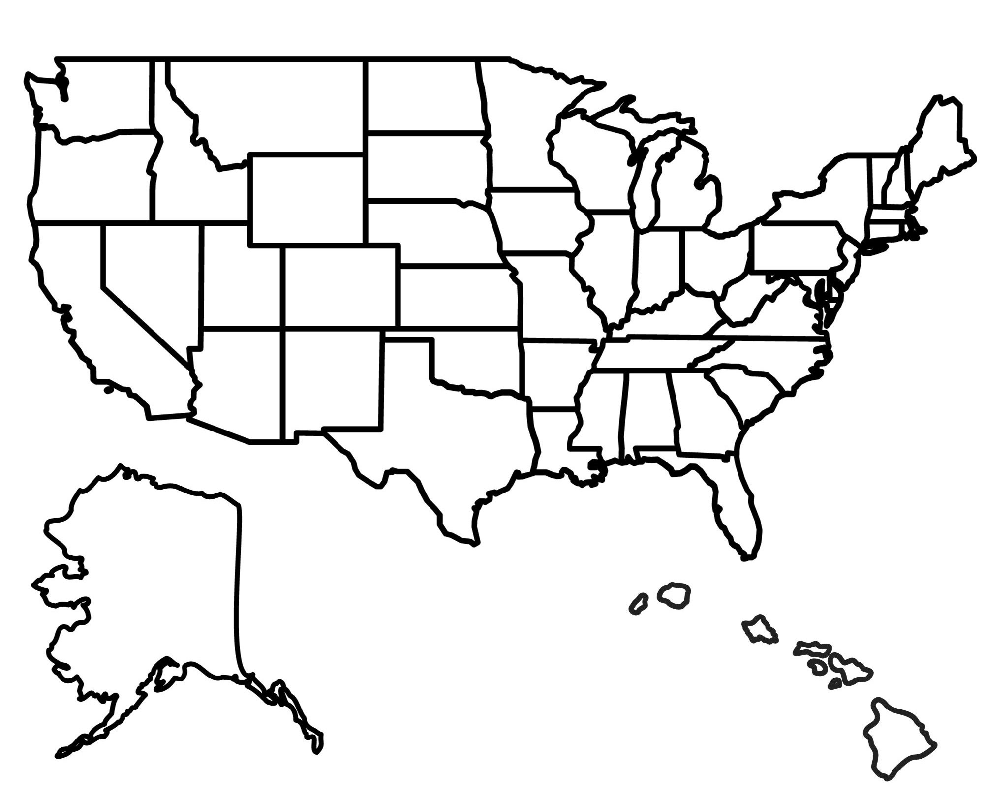 Blank USA Map Printable
