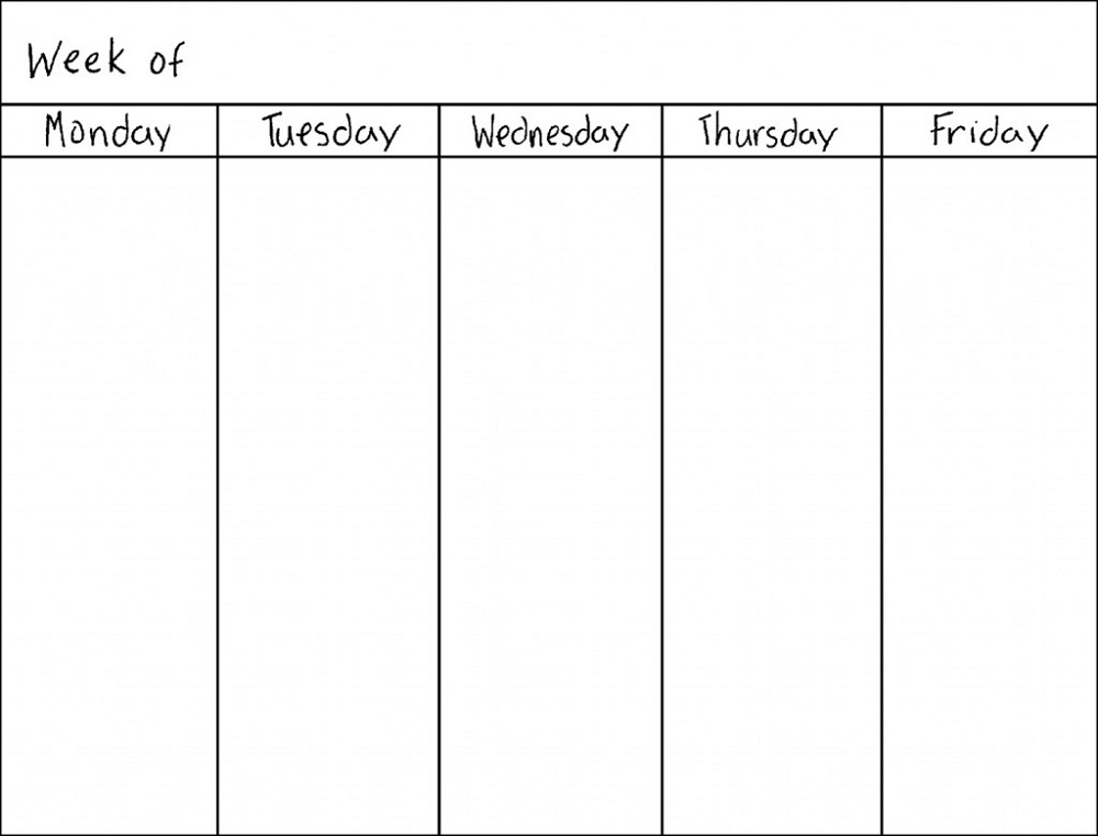 Blank Weekly Calendars Printable Activity Shelter