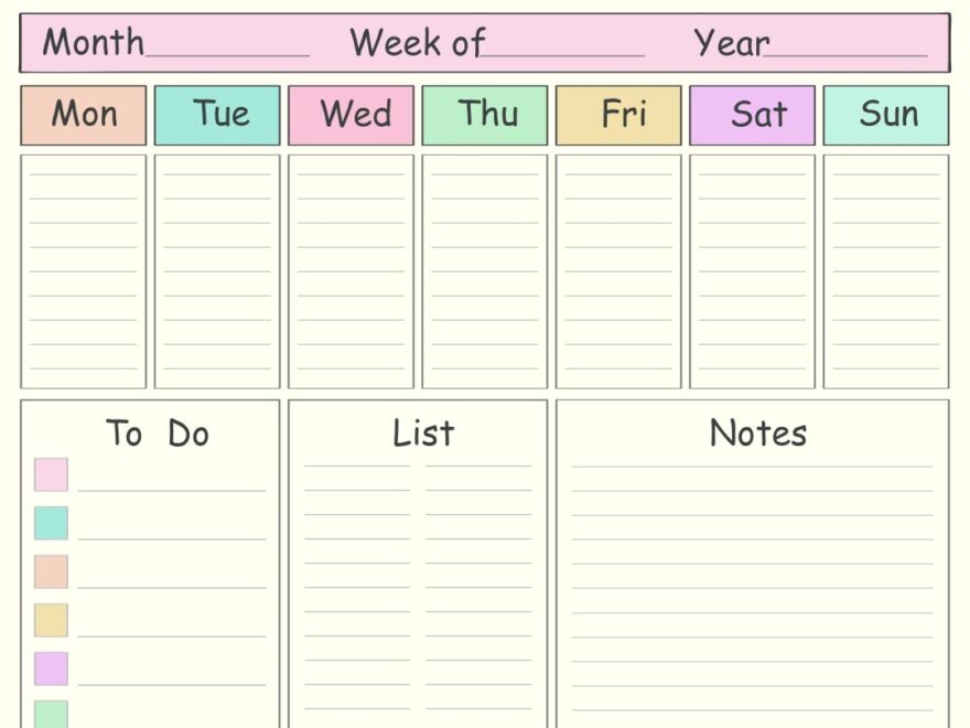 Blank Weekly Calendars Templates 10 Free PDF Printables Printablee
