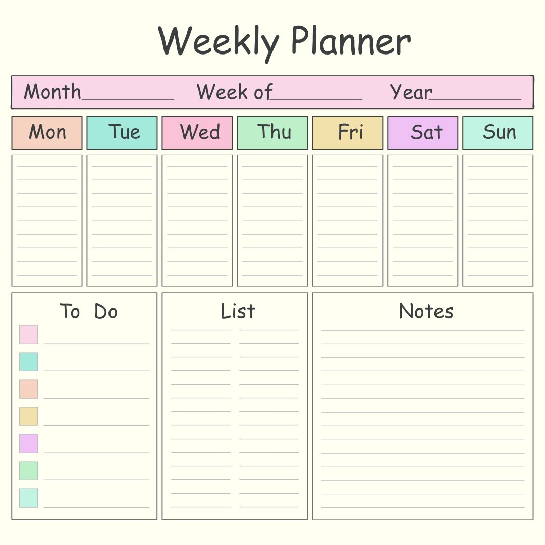 Blank Weekly Calendars Templates 10 Free PDF Printables Printablee