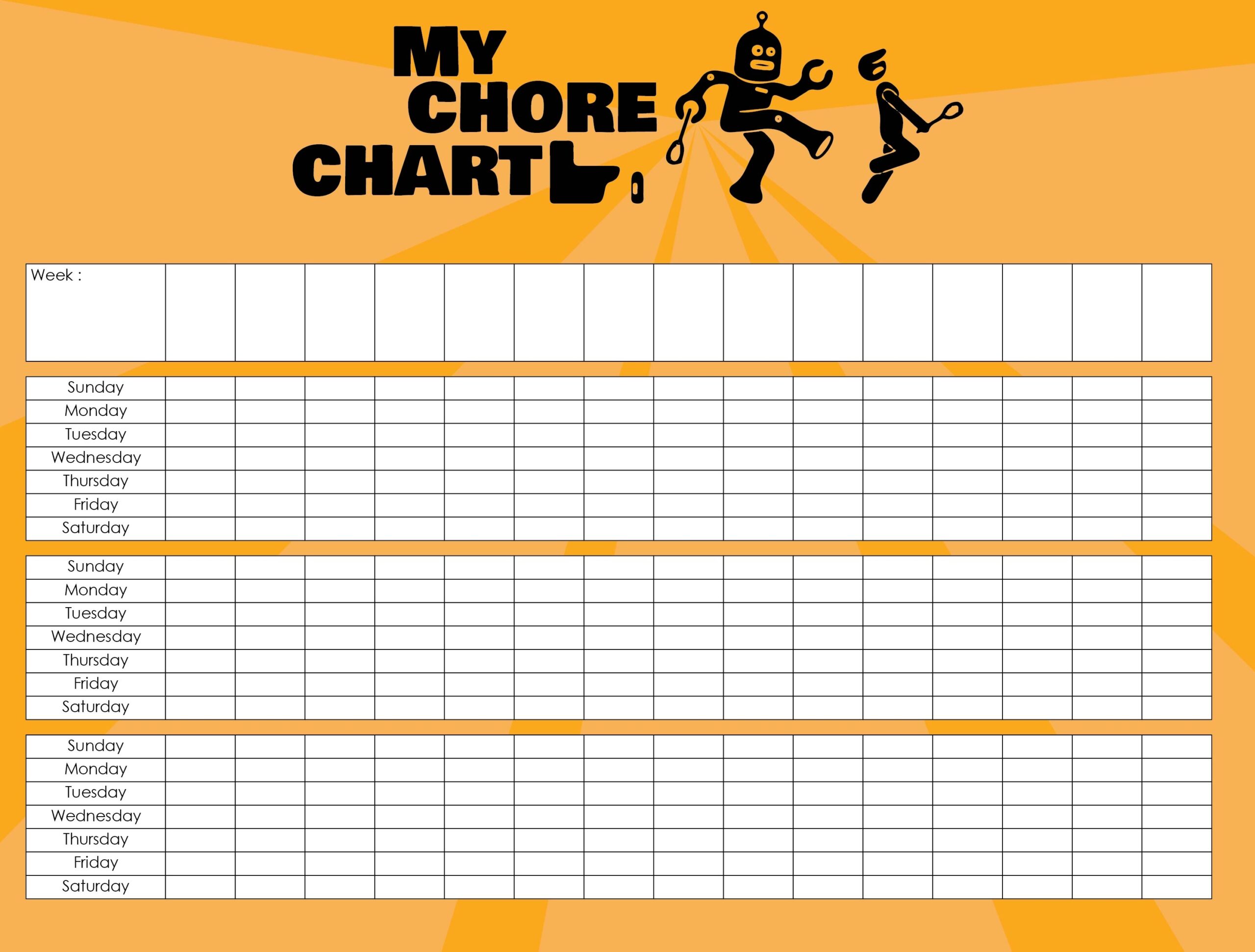 Printable Blank Chore Chart
