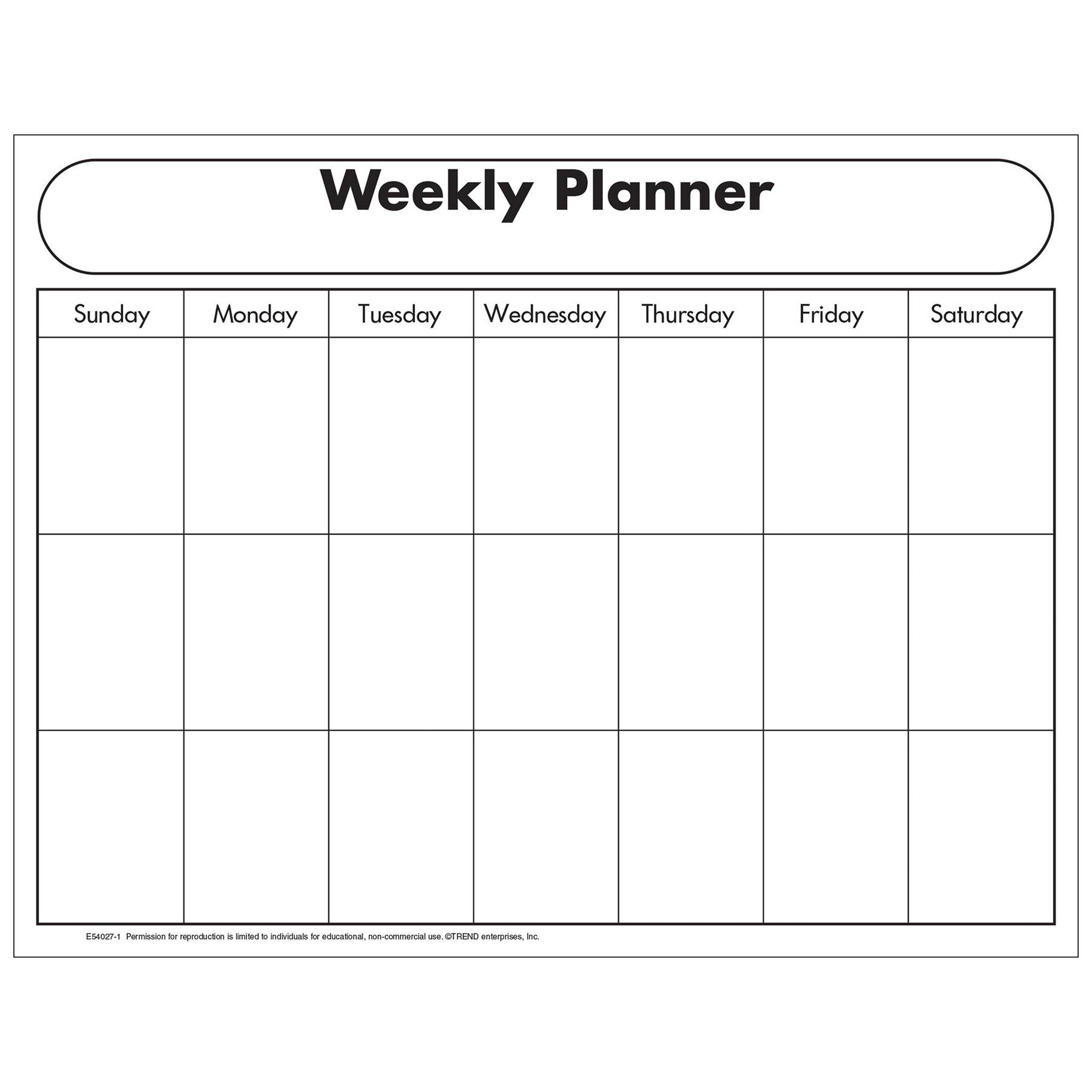 Blank Weekly Planner Printable Printable Word Searches