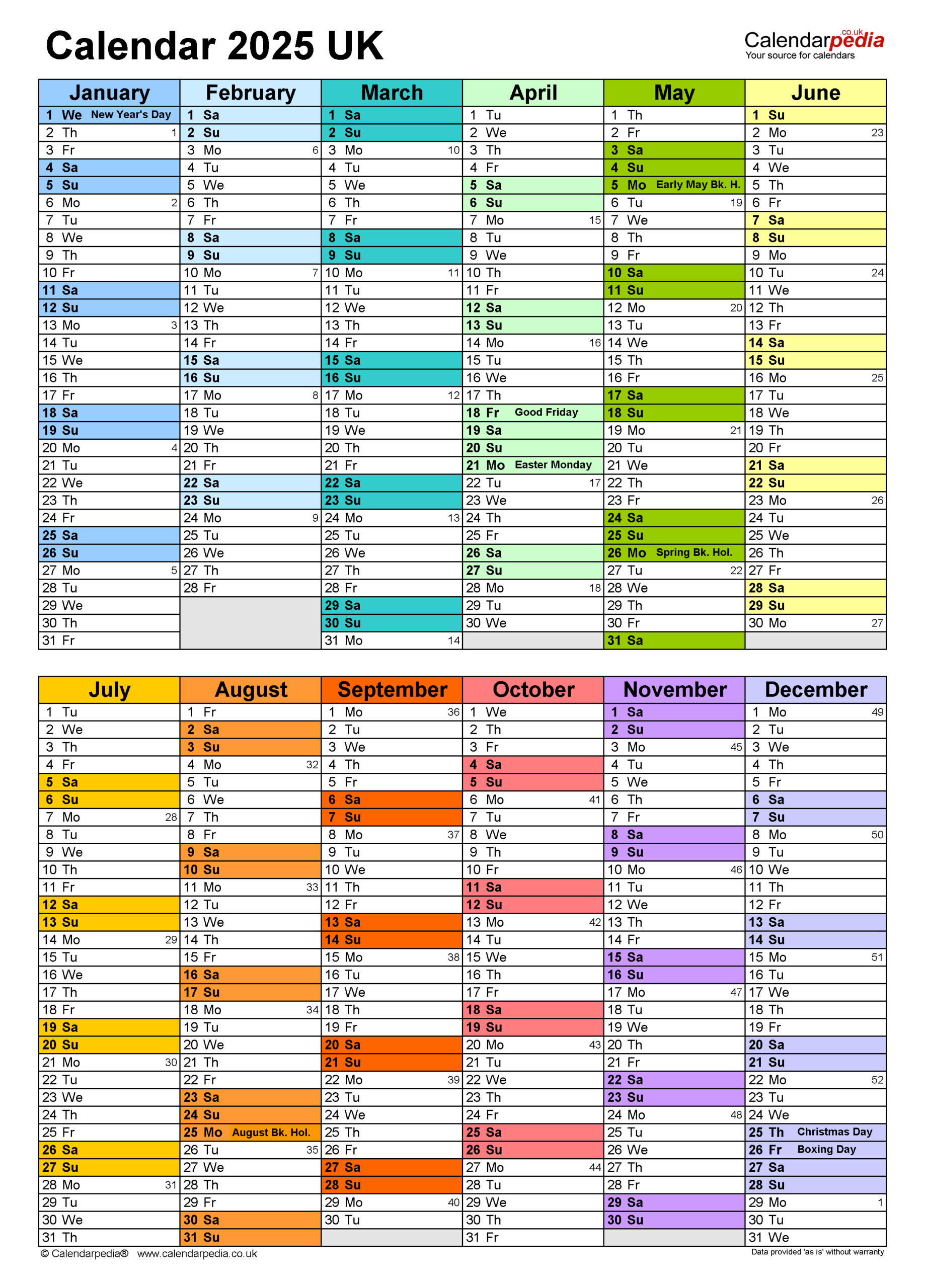 Blank Printable Calendar 2025 With Lines