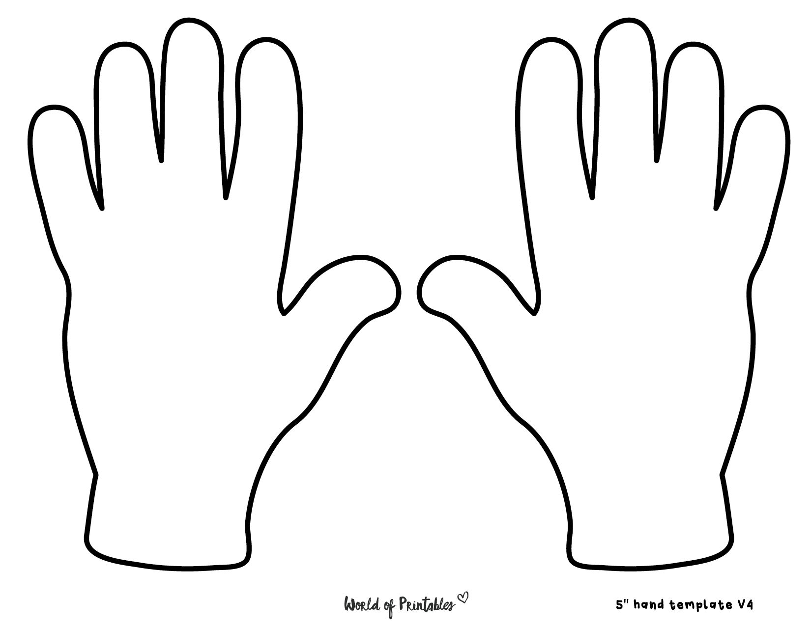 Blank Hand Template Printable