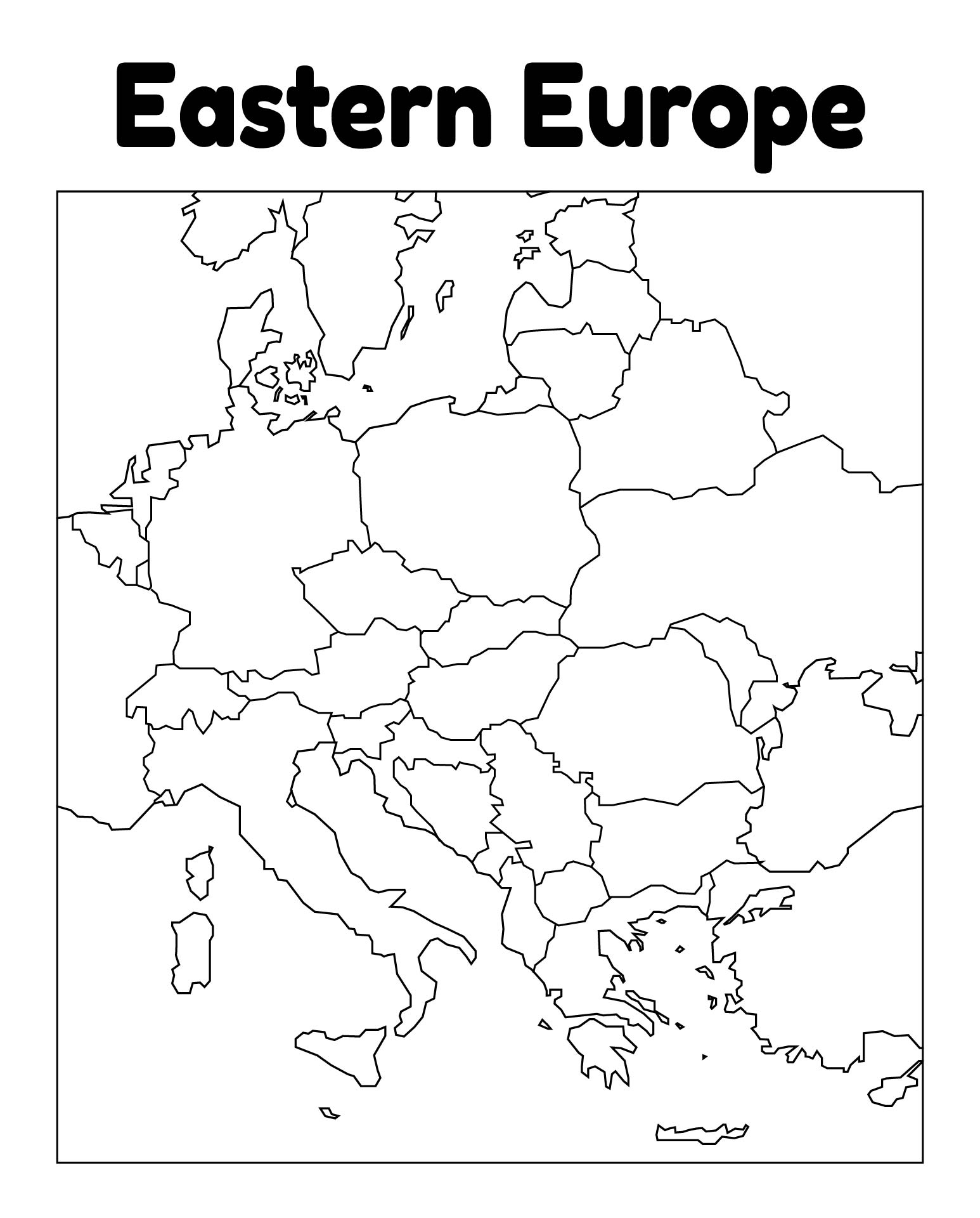 Europe Map Blank Printable