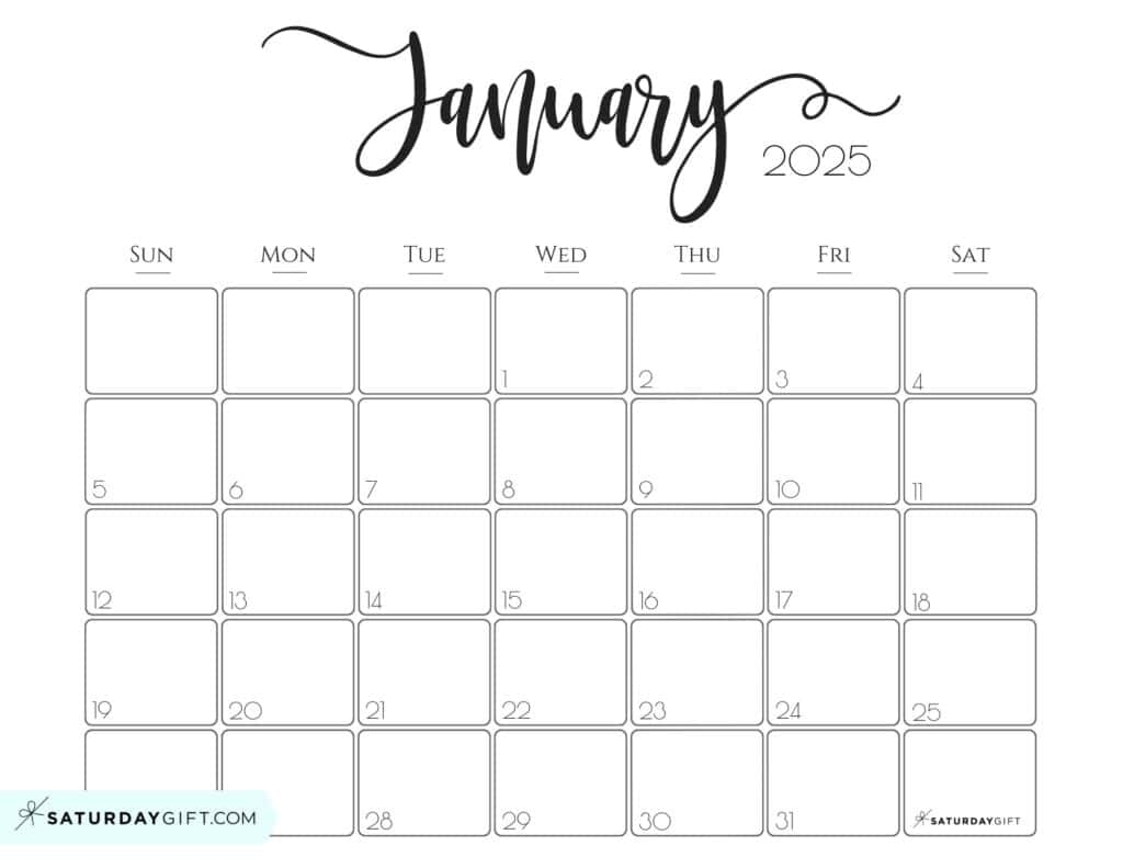 2025 Blank 2025 Calendar Printable