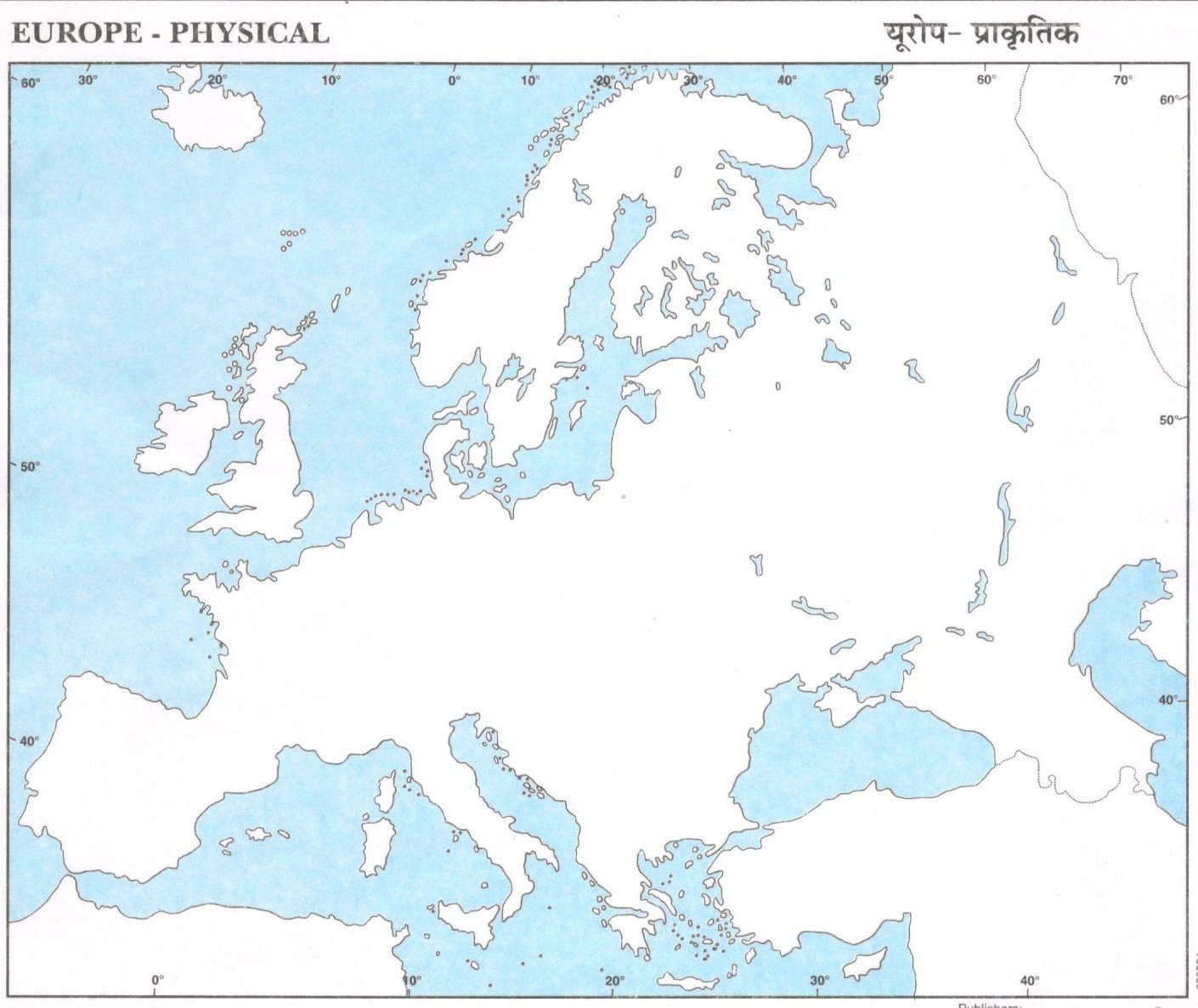 Europe Map Blank Physical Outline Map Of Europe Printable Blank Map 