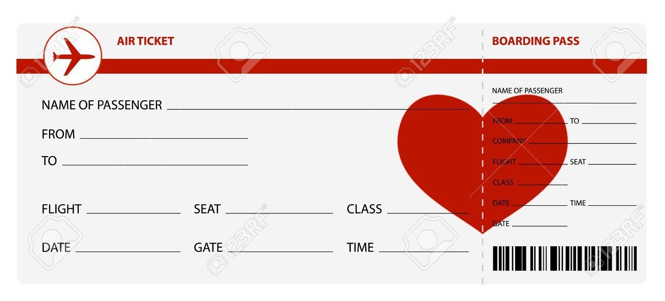 Fill In Blank Free Editable Airline Ticket Template Boarding Pass 
