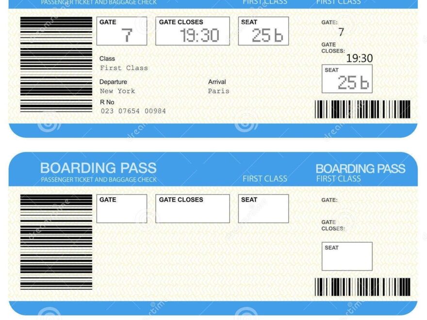 Fill In Blank Free Editable Airline Ticket Template Boarding Pass