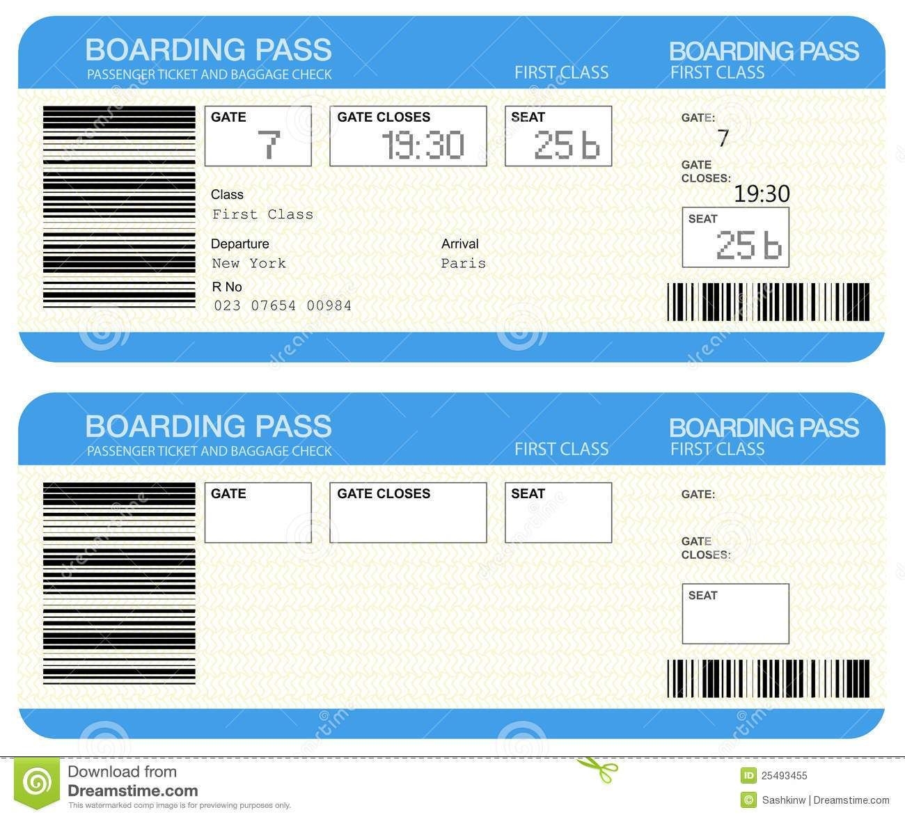 Fill In Blank Free Editable Airline Ticket Template Boarding Pass 