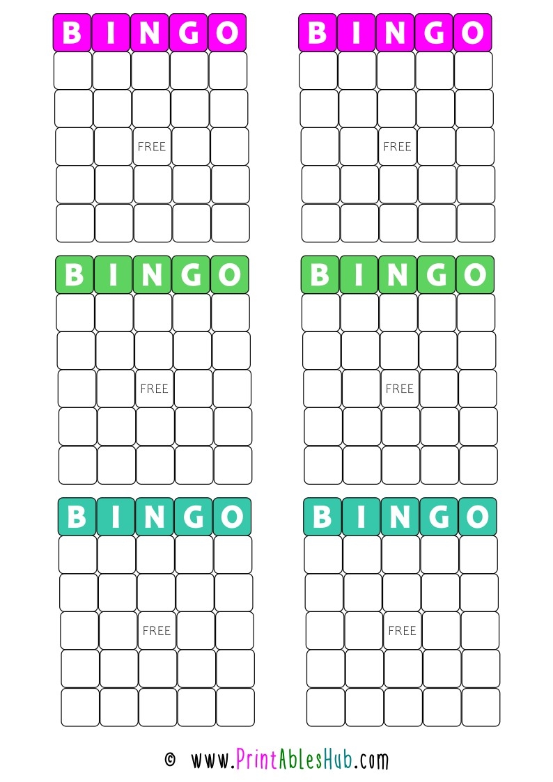 Blank Bingo Cards Printable