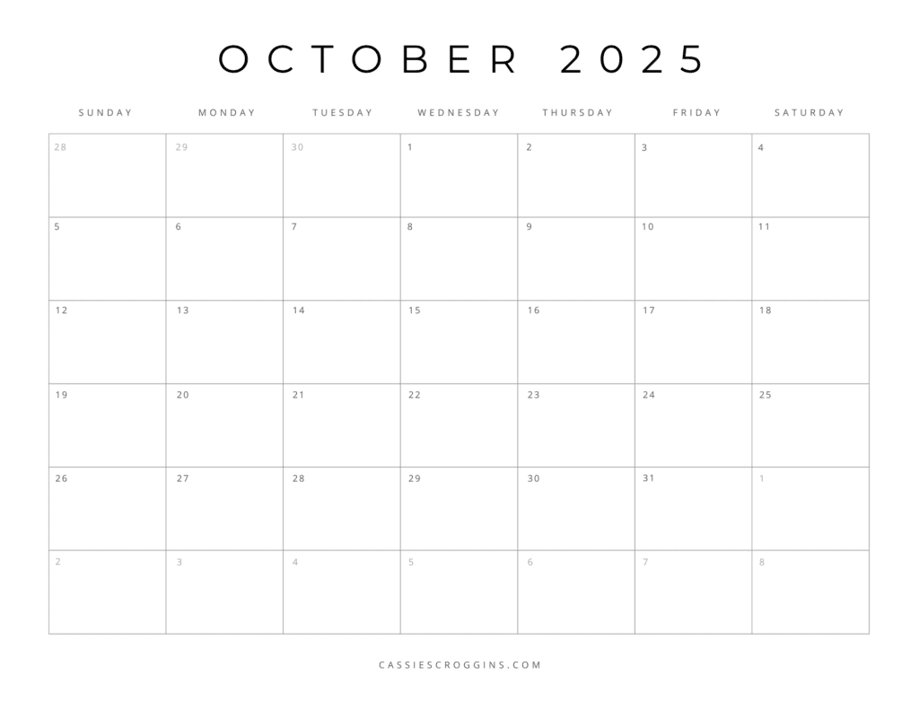 Free Printable 2025 Blank Calendar Free Printable 2025 Blank Calendar