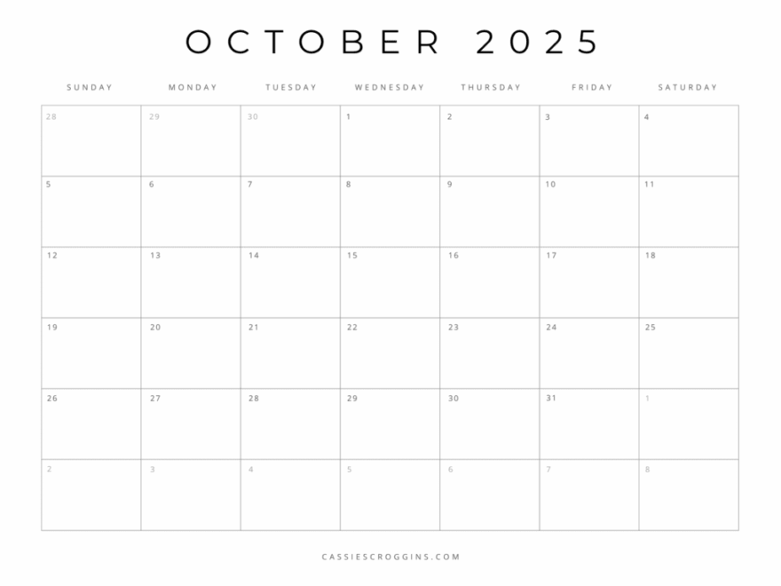 Free Printable 2025 Blank Calendar