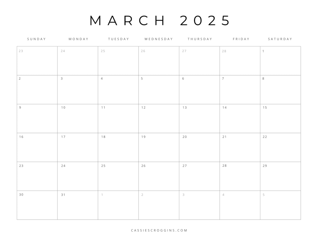 Free Printable 2025 Blank Calendar Templates All 12 Months 