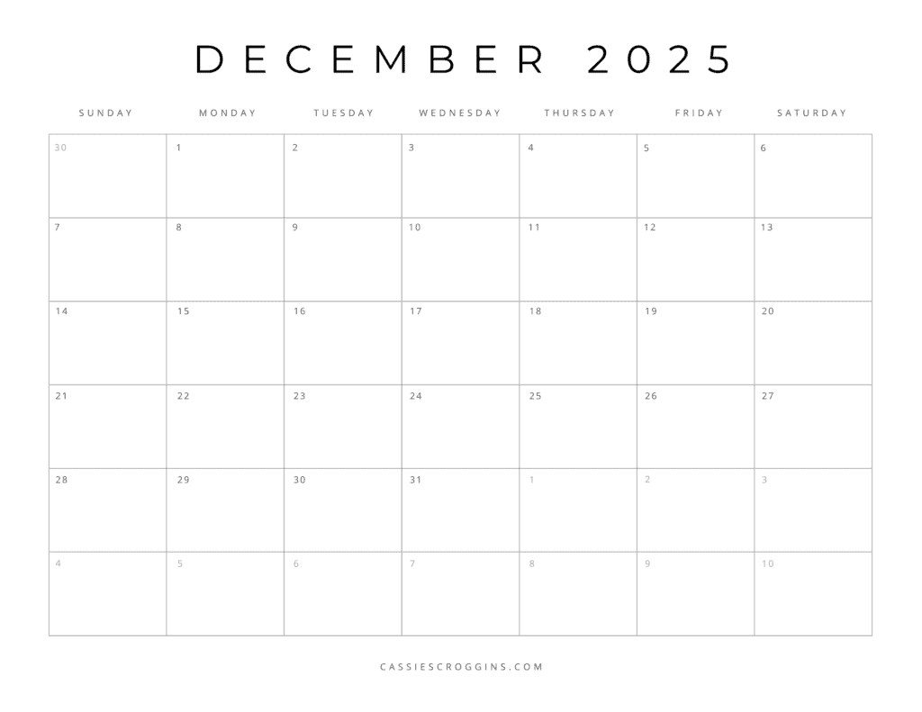 Free Printable Blank April 2025 Calendar