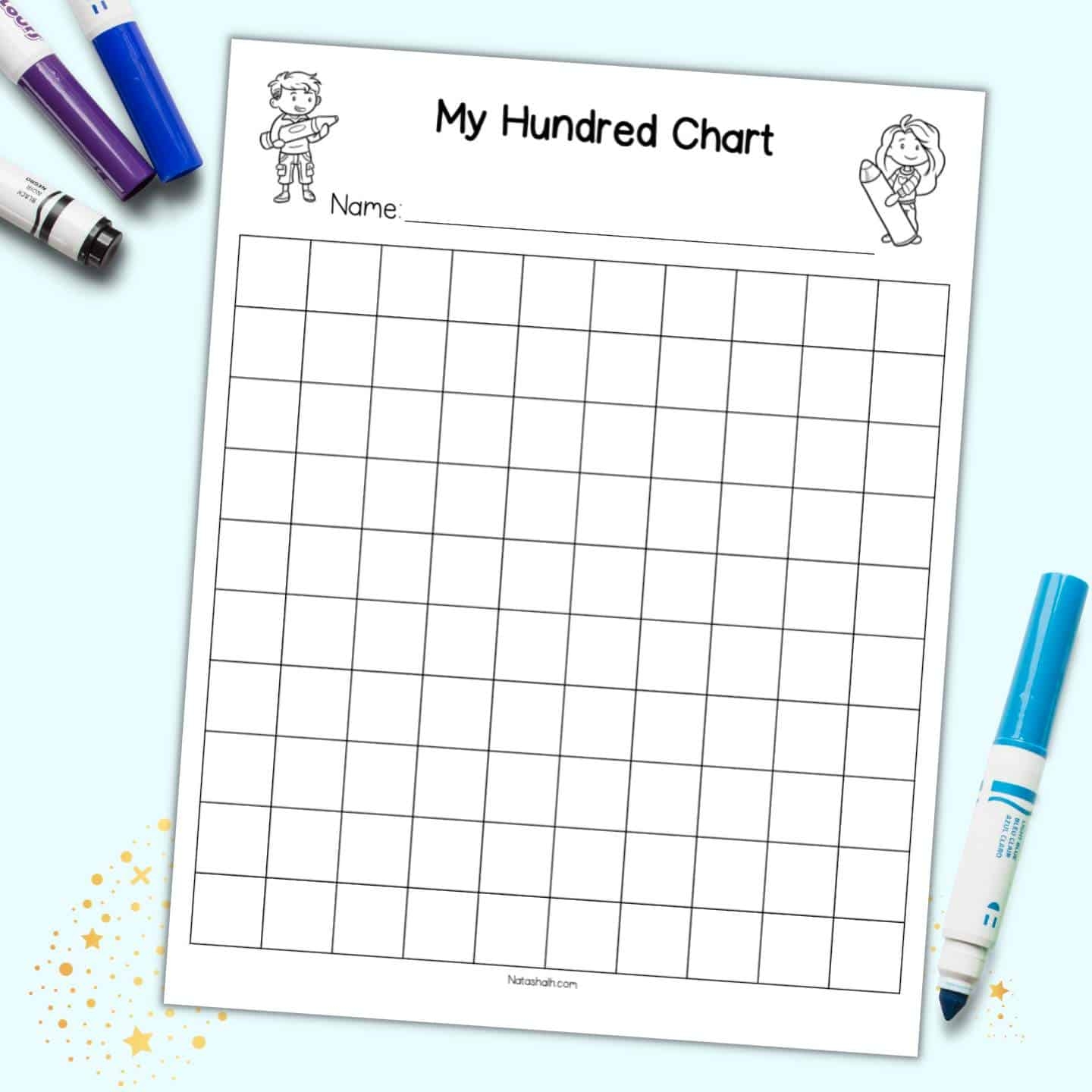 100 Chart Printable Blank