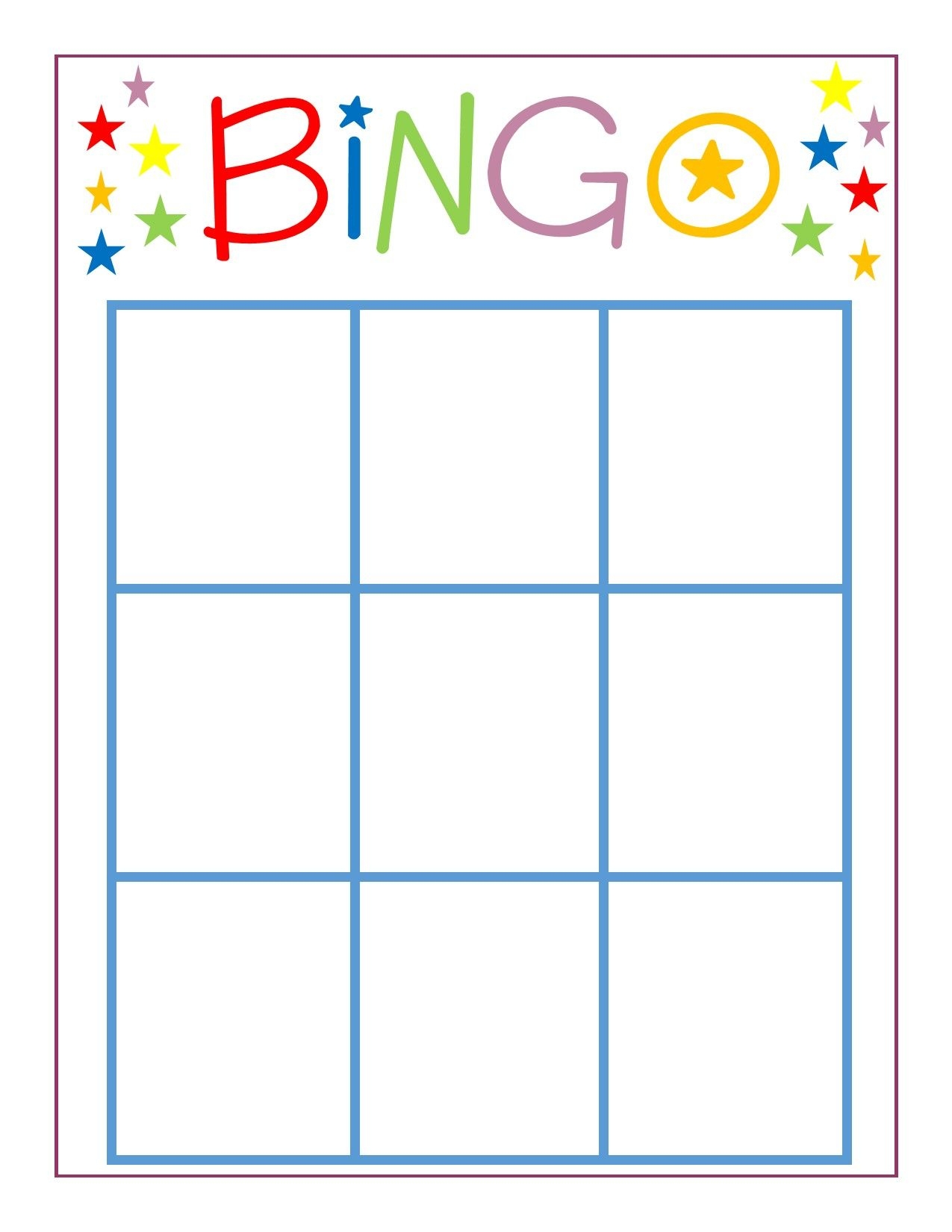 Blank Bingo Board Printable