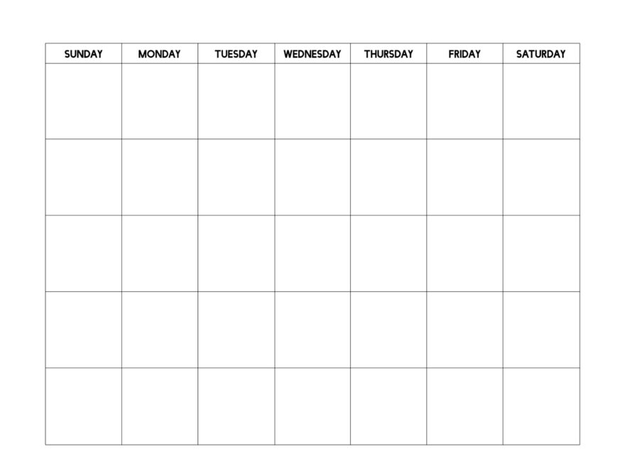 Free Printable Blank Calendar Template Paper Trail Design