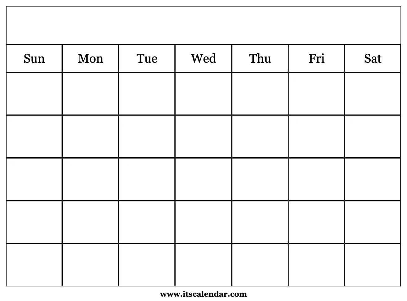 Free Printable Blank Calendar Template Printable Templates