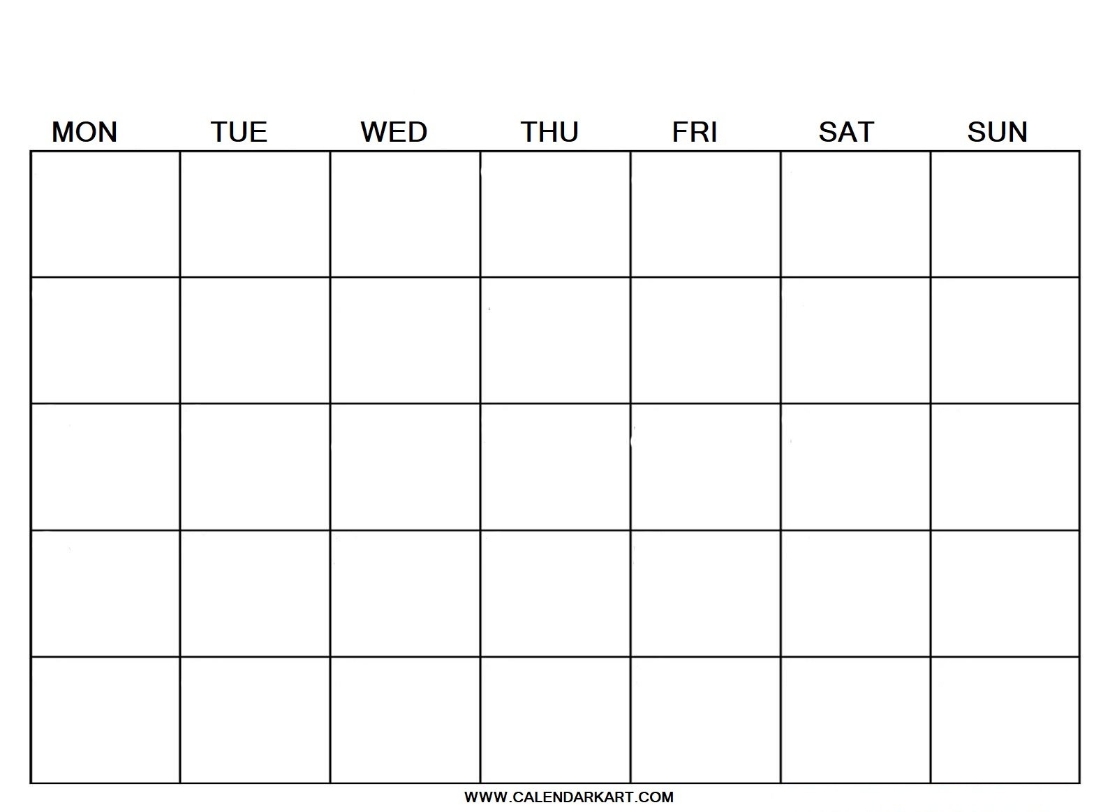 Free Printable Blank Calendar Templates CalendarKart