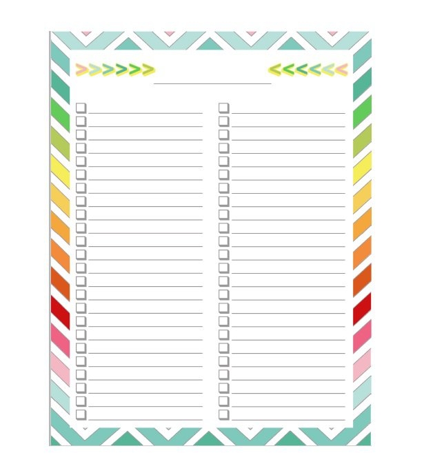 Free Printable Blank Checklist Template Business PSD Excel Word PDF